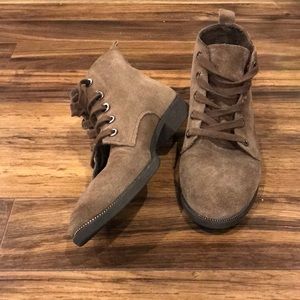 Brown suede ankle boots